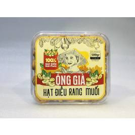 Hạt Điều Rang Muối Ông Già Hũ Vuông  500g 