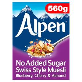 Alpen Muesli No Added Sugar Cherry &Almond (560g)