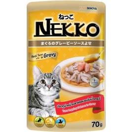 Nekko Cá Ngừ Rắc Cá Hồi Kèm Nước Sốt (70g)
