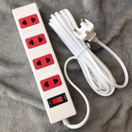 Ổ cắm Điện Quang ECO 4 lỗ 2 chấu dài 2m đen đỏ