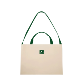 AG Reusable White Tote Bag w Green Handle 2025