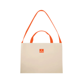 AG Reusable White Tote Bag w Orange Handle 2025