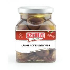 Ô liu đen ngâm dầu Olive noires marinées hiệu Castellino 280g