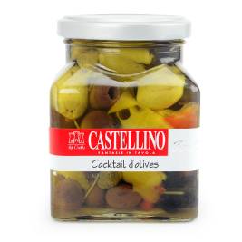 Ô liu ngâm dầu Cocktail d'olives “Mix Italia” hiệu Castellino 280g