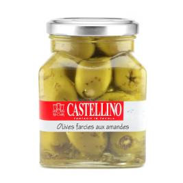 Ô liu xanh nhân hạnh nhân ngâm dầu Olives farcies aux amandes hiệu Castellino 280g