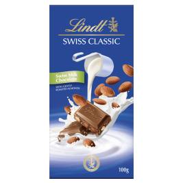 Sô-cô-la Lindt Swiss Classic sữa nhân hạnh nhân 100g