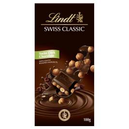 Sô-cô-la Lindt Swiss Classic đen nhân hạt dẻ 100g