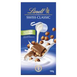 Sô-cô-la Lindt Swiss Classic sữa nhân hạt dẻ 100g