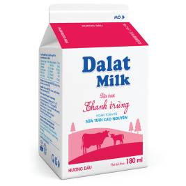 DalatMilk Pasteurized Milk Strawberry (180ml)