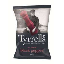 Khoai tây chiên Tyrrells Sea salted and black pepper hand cooked crips