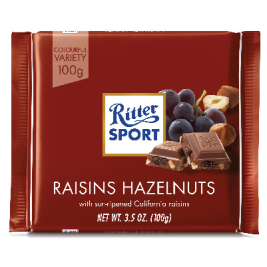 Socola Sữa Nhân Nho Khô Và Hạt Dẻ Ritter Sport (100g) - F121919