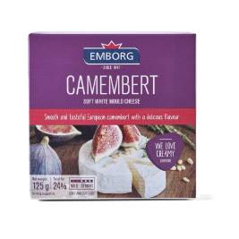 Emborg Camembert, Soft White Mould Cheese, plastic cup, Portion, F.I.D.M. 50% 125g