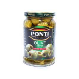 Oliu ngâm Olive verdi Snocciolate hiệu Ponti 670g
