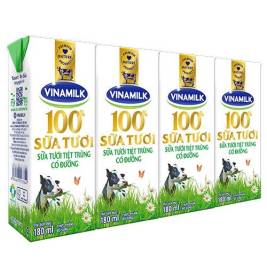 Vinamilk 100% UHT Milk Sweetened (4x180ml)