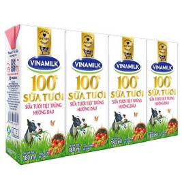 Vinamilk 100% UHT Milk Strawberry (4x180ml)