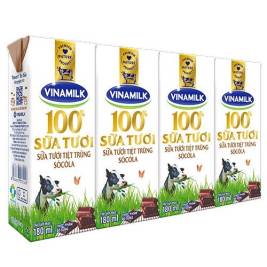 Vinamilk 100% UHT Milk Chocolate (4x180ml)