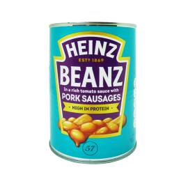 Đậu ván hầm xúc xích heo Beanz Pork Sausages hiệu Heinz 415g