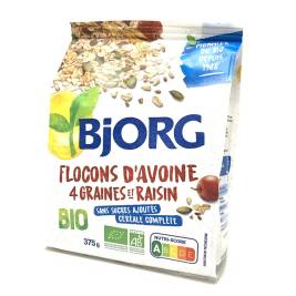 Bjorg Organic Oat Flakes With Seeds & Raisins (375g)
