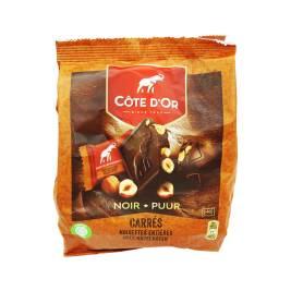 Sô Cô La Đen Nhân Hạt Phỉ Carrés Noisettes Entières Hiệu Côte D'Or 200g