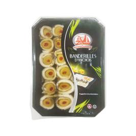 Cá cơm và ôliu nhồi ớt đỏ Banderilles D'Anchois hiệu La Monegasque 250g