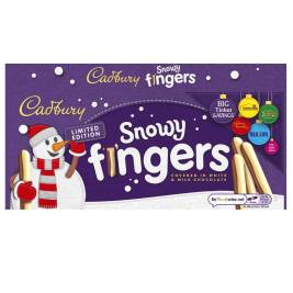 Bánh Quy Sô Cô La Sữa Phủ Sô Cô La Trắng Snowy Fingers  Hiệu Cadbury (115g)