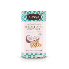 Bánh quế dừa giòn rụm Coconut Extra Crispy Roll hiệu Kunna 70g