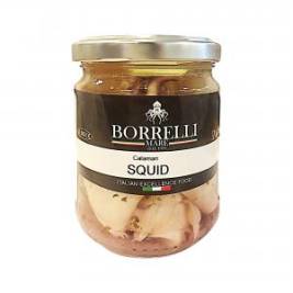 Mực ống ngâm dầu hướng dương squid hiệu borrelli 200g