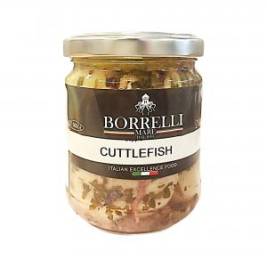 Mực nang ngâm dầu hướng dương Cuttlefish hiệu Borrelli 200g
