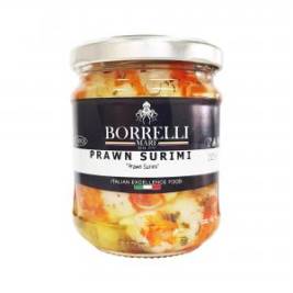 Surimi tôm ngâm dầu hướng dương Prawn Surimi hiệu Borrelli 200g