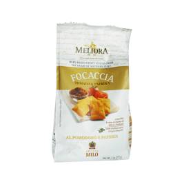 Bánh snacks vị cà chua và ớt paprika Focaccia Al Pomodoro E Paprica hiệu Meliora 200g