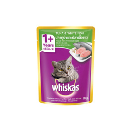 Whiskas Thức Ăn Mèo Vị Cá Ngừ&Cá Trắng (80g)