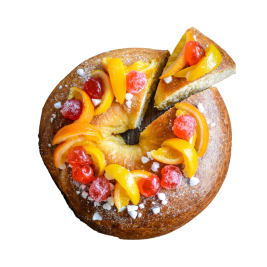 Bánh King Cake Brioche phủ kẹo trái cây (460g)