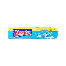 MIẾNG XỐP CHÀ RỬA HIỆU SPONTEX (3 MIẾNG)