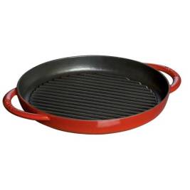 Chảo gang nướng màu đỏ cherry Staub 26cm