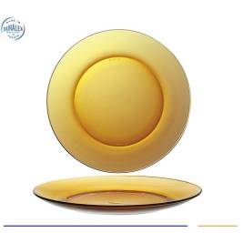 DĨA LYS HỔ PHÁCH AMBER 13.5CM