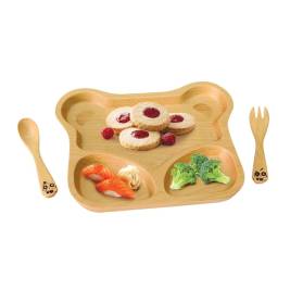 TS Wooden food tray for kid_Bear