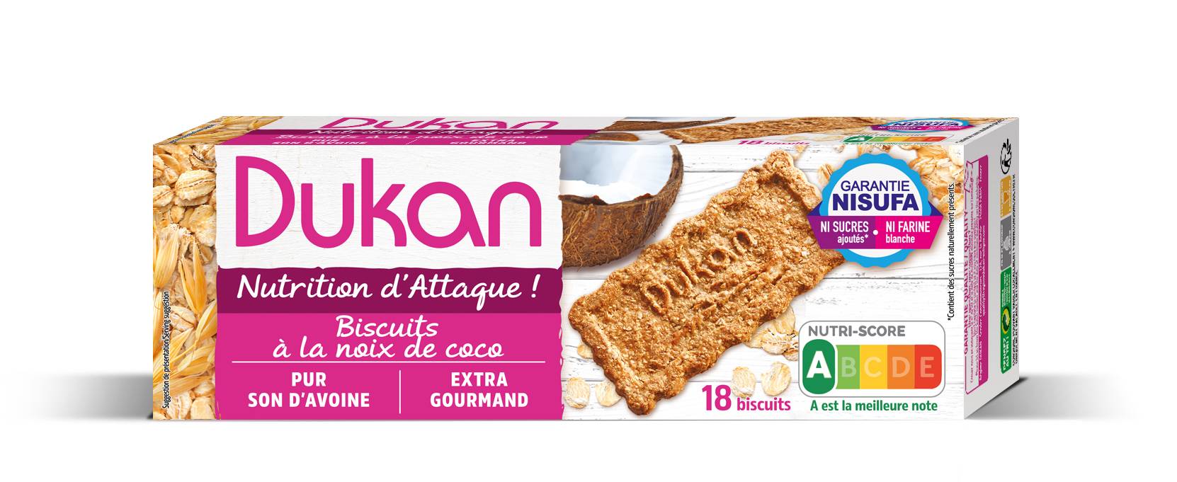 Dukan Bánh Quy Cám Yến Mạch & Dừa (225g)