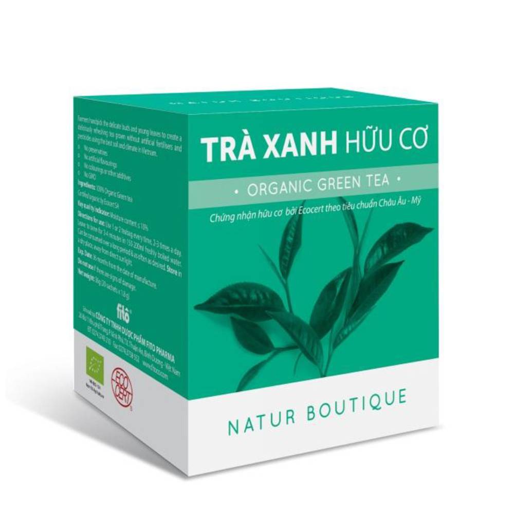 Trà xanh hữu cơ (hộp 20 túi lọc)