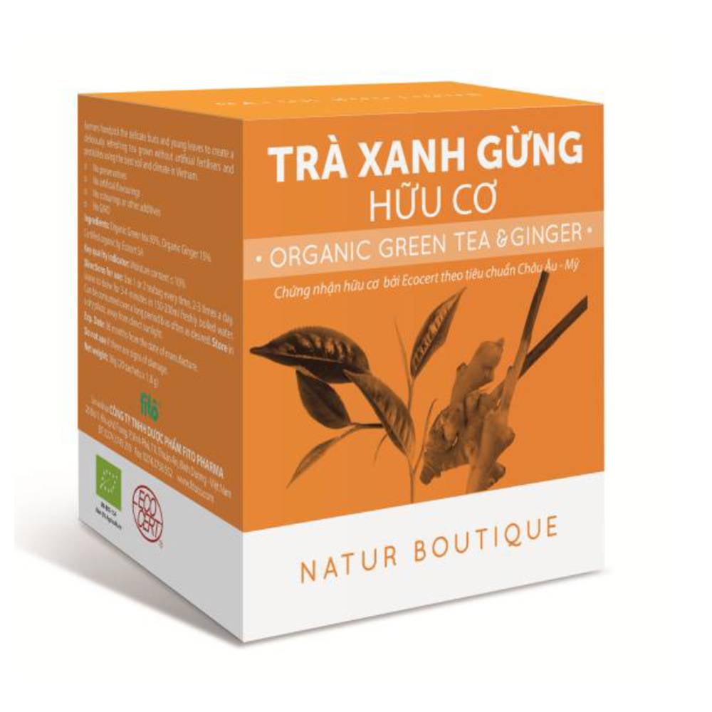 Trà xanh gừng hữu cơ (hộp 20 túi lọc)