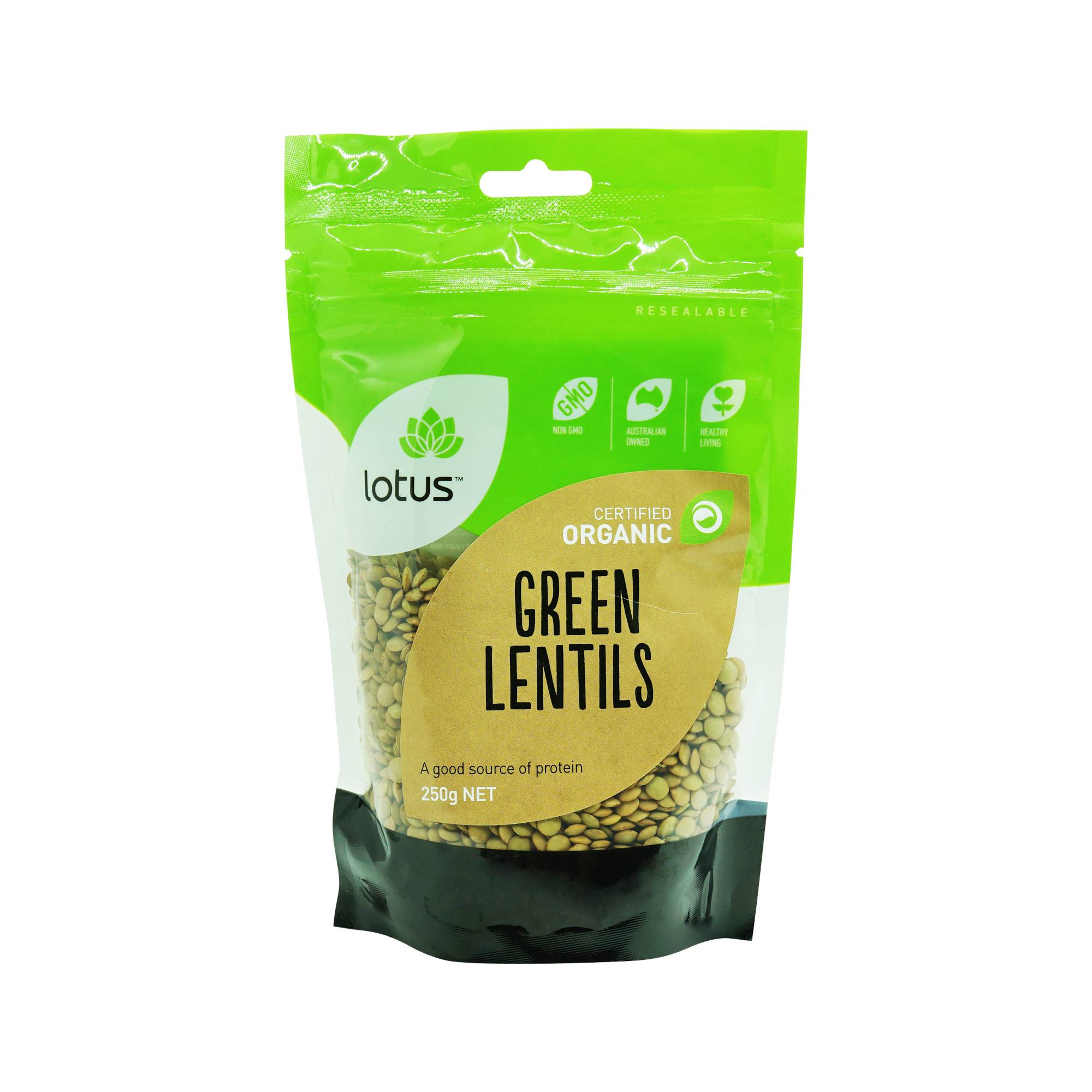 Lotus Lentils Green Organic (250g)
