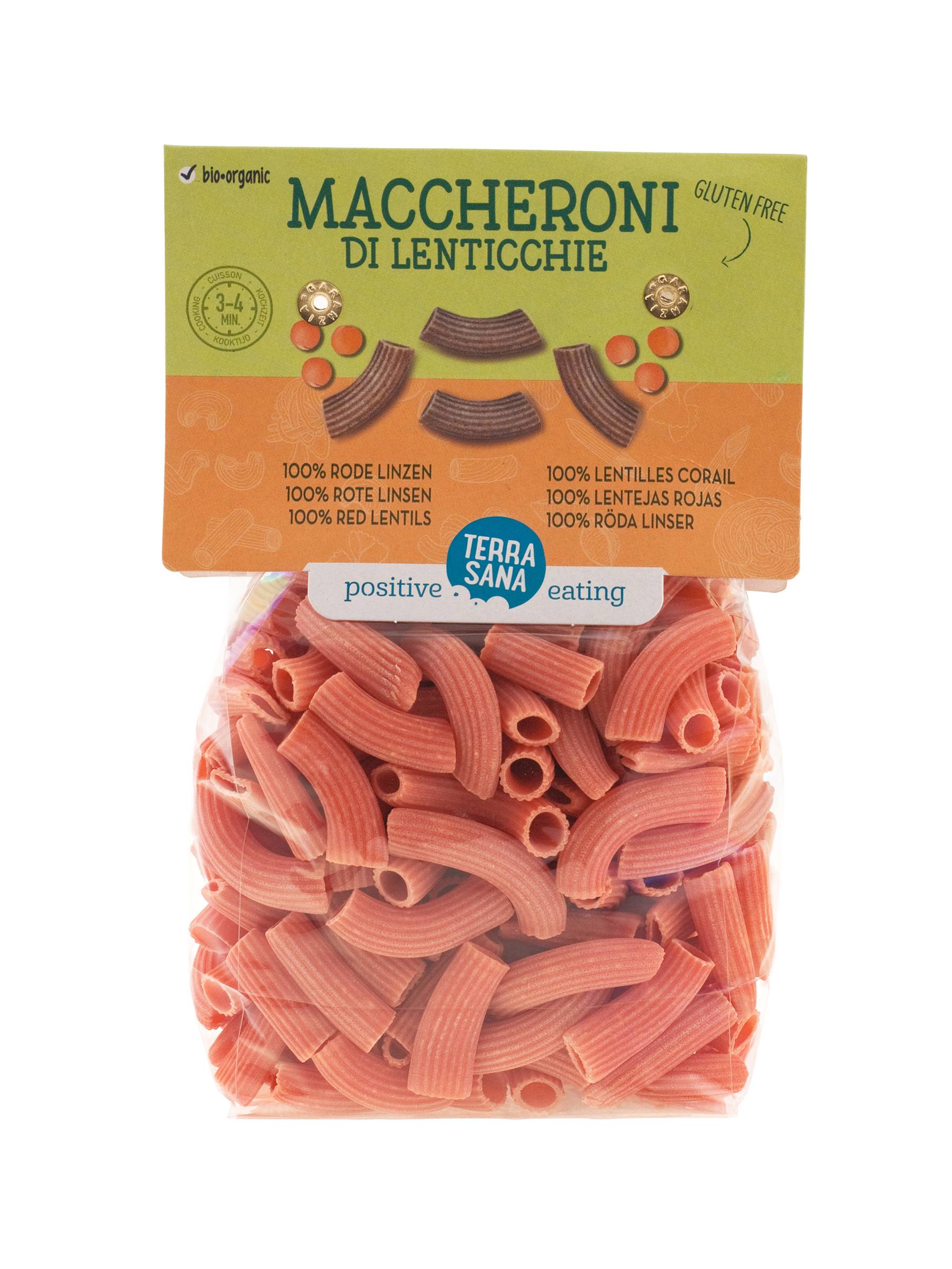 Nui Đậu Lăng Đỏ Maccheroni TerraSana (250g)