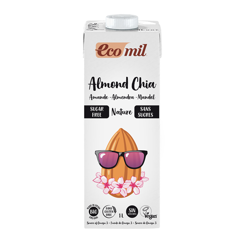 Ecomil Almond Milk No Sugar Chia Seeds (1L)