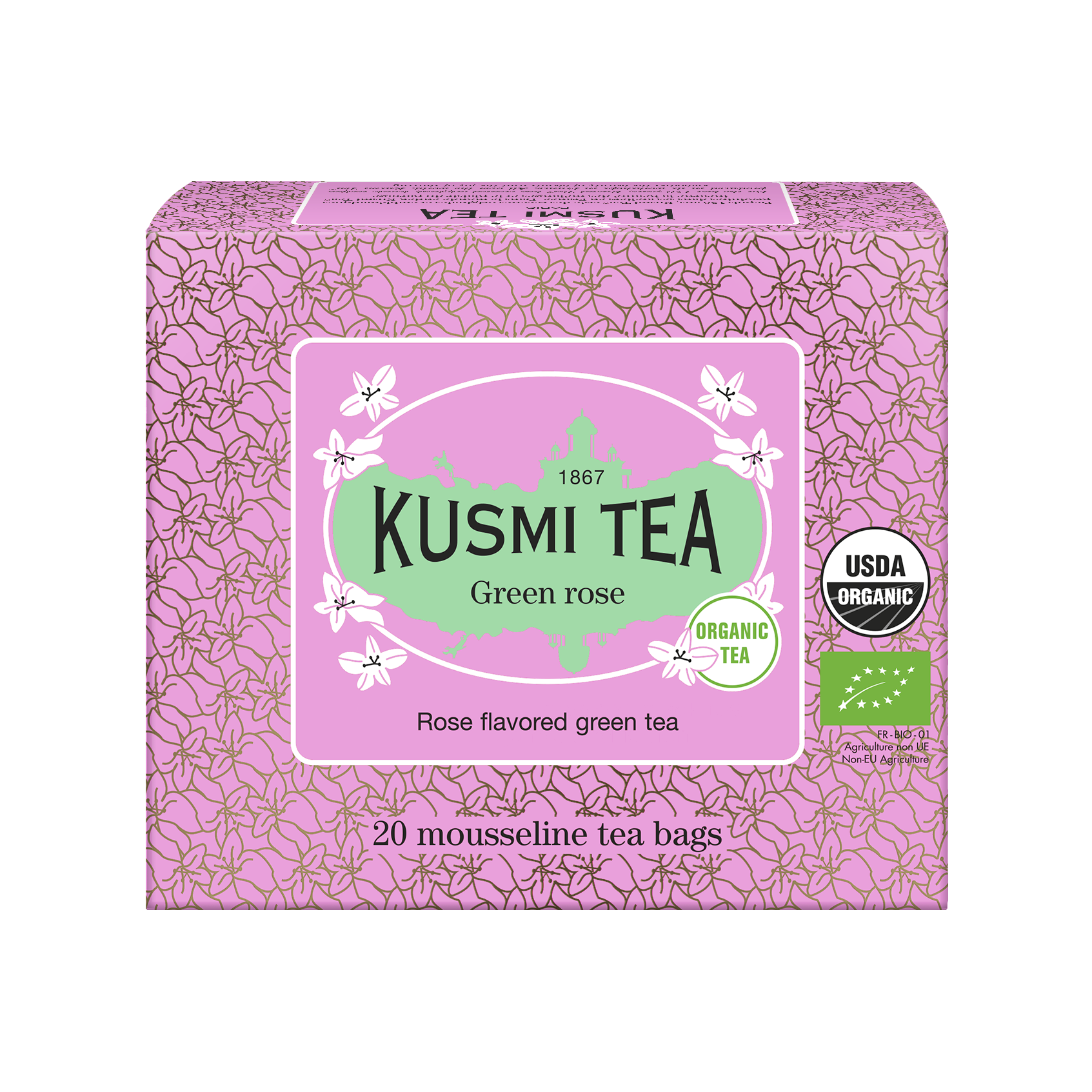 Kusmitea Trà Xanh Hoa Hồng Hữu Cơ (20X2G)