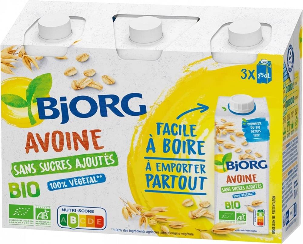 Bjorg Sữa Yến Mạch Không Đường (3x250ml)