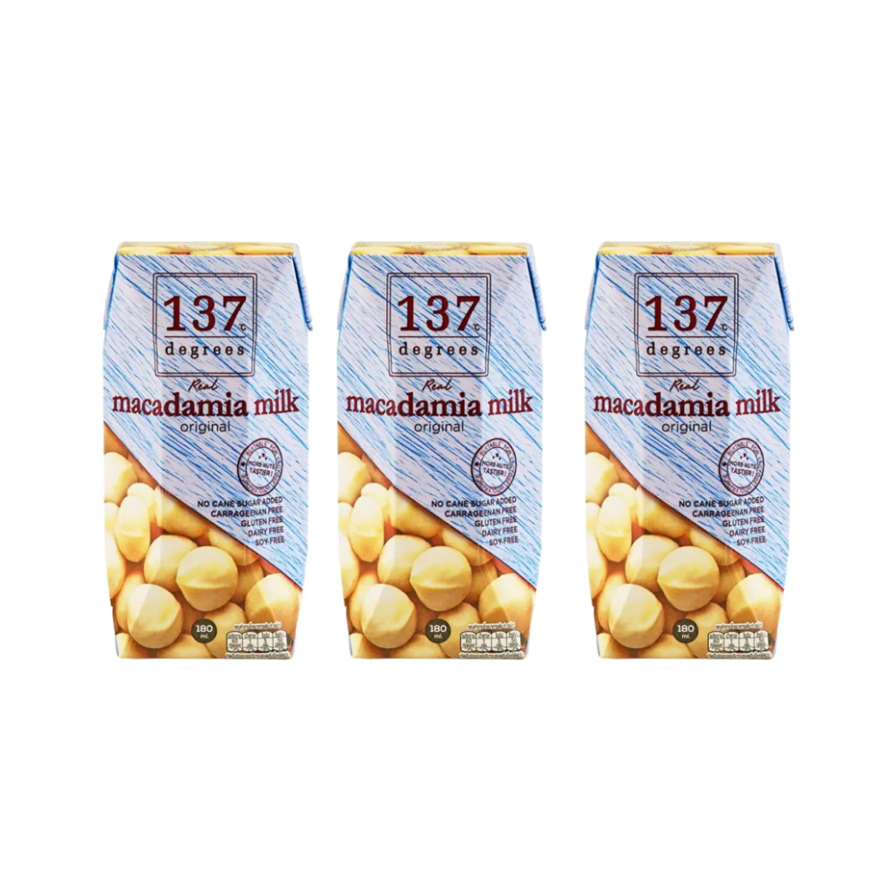 Sữa hạt mắc ca nguyên chất 137 Degrees (3x180ml)