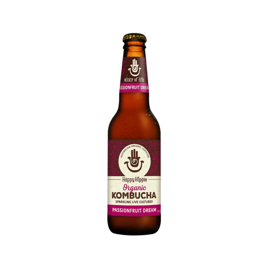 Trà Kombucha Organic Happy Hippie Vị Dưa Hấu 330 ml