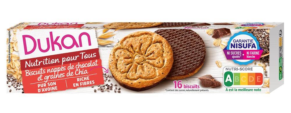 Dukan Oat Bran Choco & Chia Seed Biscuits (160g)